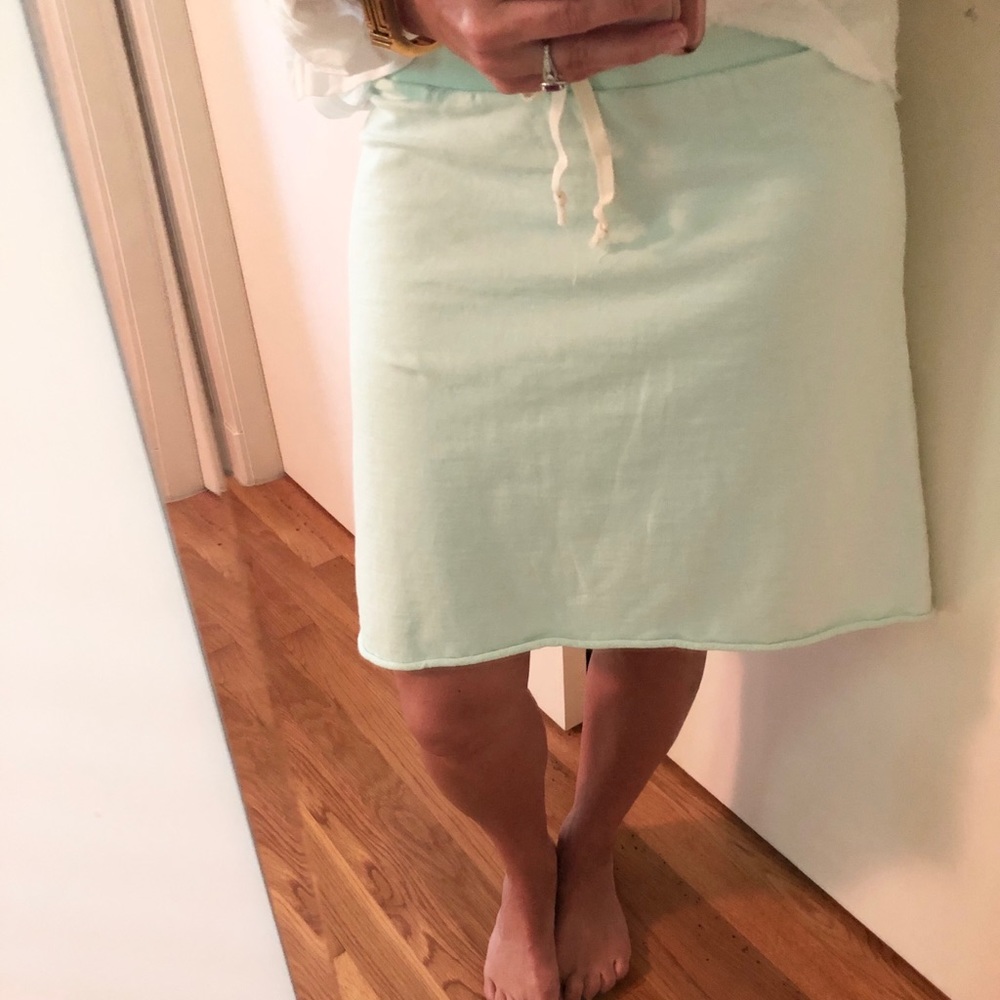 LILLA P. Mint Green French Terry Drawstring Skirt - Picture 4 of 7